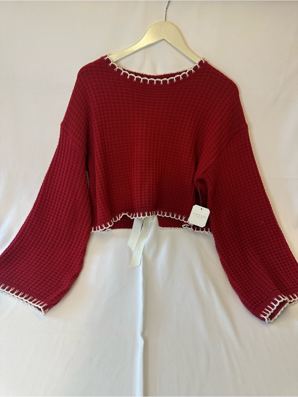 Altar’d States Ellis Bow Back Red Sweater Nwt Medium